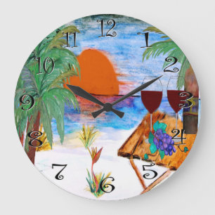 Relógio Grande Sunset wine wall clock
