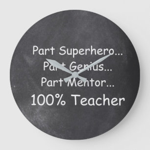 Relógio Grande Super-herói Genius Mentor Professor Chalkboard Gif