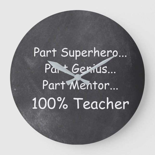 Relógio Grande Super-herói Genius Mentor Professor Chalkboard Gif (Frente)