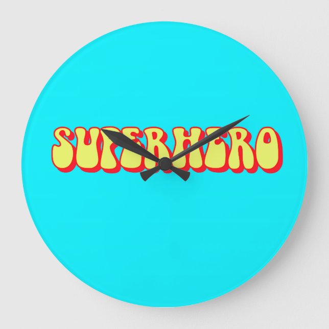Relógio Grande Super-herói retrô (Frente)
