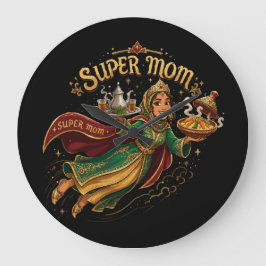Relógio Grande Super Mãe Marroquina - Presente do Dia das Mães