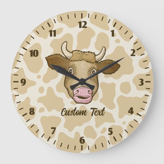 Relógio Grande Surprised Cow Large Clock (Frente)