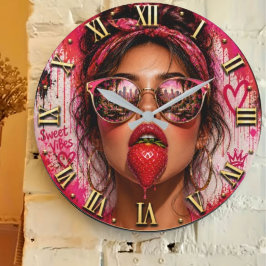 Relógio Grande Sweet Strawberry Vibes Luxury Fashion