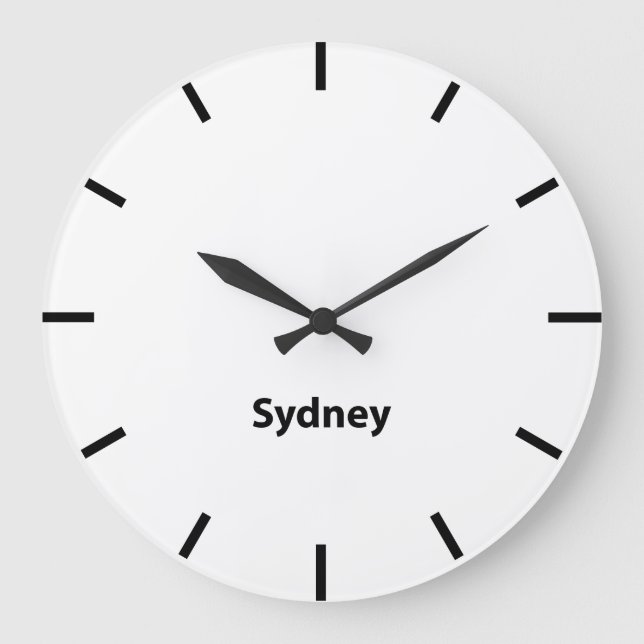 Relógio Grande Sydney City Time Zone Newroom Wall (Frente)