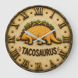 Relógio Grande Tacosaurus Funny Taco Dinosaur 