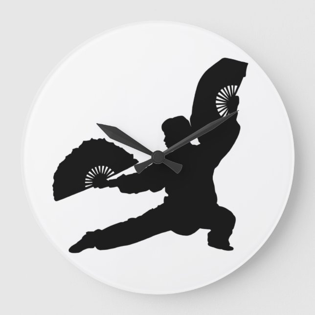 Relógio Grande Tai Chi Fan Wall Clock (Frente)