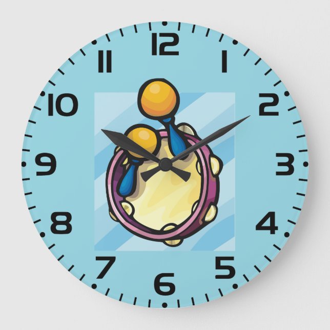 Relógio Grande Tamborine And Maraccas (Frente)