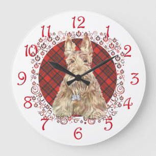 Relógio Grande Tartan Wheaten Scottie