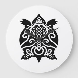 Relógio Grande Tartaruga preta da caranga da silhueta