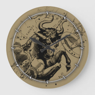 Relógio Grande Taurus Zodiac Constelation Map Hevelius 1690