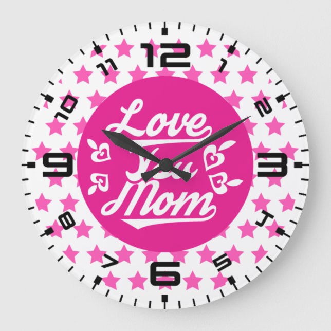 Relógio Grande Te Amo Mãe Dia de as mães-11096 (Frente)