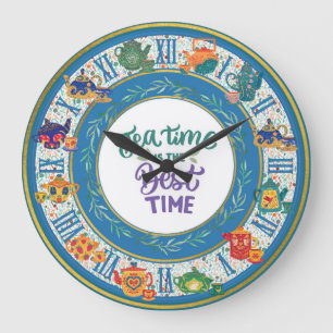Relógio Grande Tea Time Clock Tea Rooms Tea Compra Tea Tea Tea