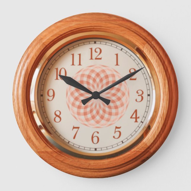 Relógio Grande Teak Acrylic Wall Clock (Frente)