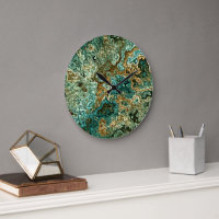 Teal Turquoise Dourada Marrom Minerals Padrão Marb