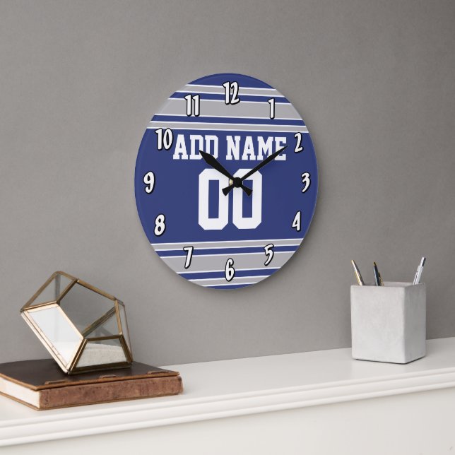 Relógio Grande Team Jersey com nome e número personalizados (Escritório)