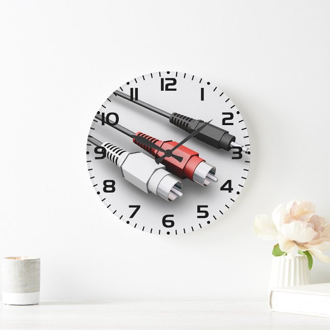 Relógio Grande Tecnologia Vintage de Cabos de Áudio (Criador carregado)