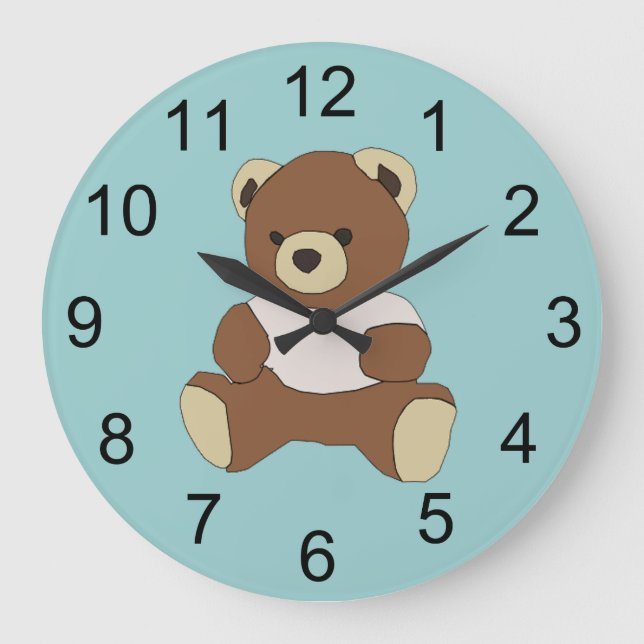 Relógio Grande Teddy Bear Animal Wall Clock (Frente)