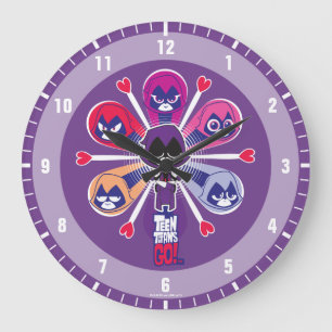 Relógio Grande Teen Titans Go! Emoticlones de Raven