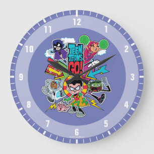 Relógio Grande Teen Titans Go! Gráfico de Seta de Equipe