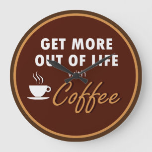 Relógio Grande Tema de café da cozinha artística