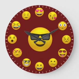 Relógio Grande Tema de Emoji Emoticon Único
