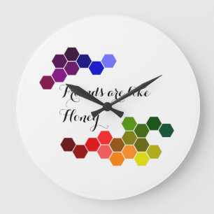 Relógio Grande Tema De Mel Com Palavras Positivas