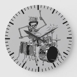 Relógio Grande Tema de Música do Drummer do Skeleton Top Engraçad