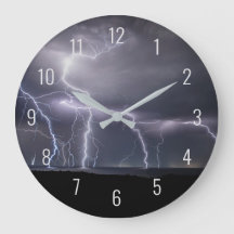 Tempestade de raios na paisagem noturna