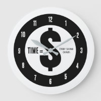 Tempo = $ Cada Segundo Conta Preto e Branco