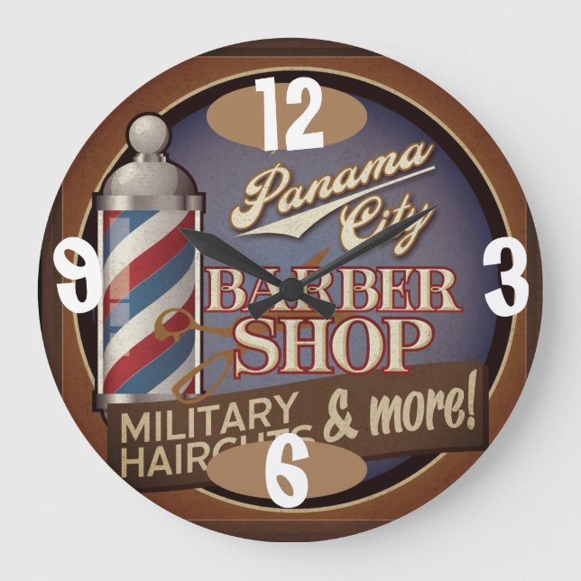 Relógio Grande Tempo da barbearia em a (Frente)