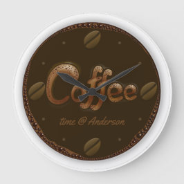 Relógio Grande Tempo de Café Personalizado