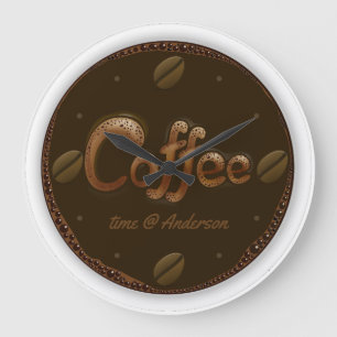 Relógio Grande Tempo de Café Personalizado