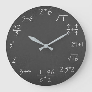 Relógio Grande Tempo de Matemática do Chalkboard