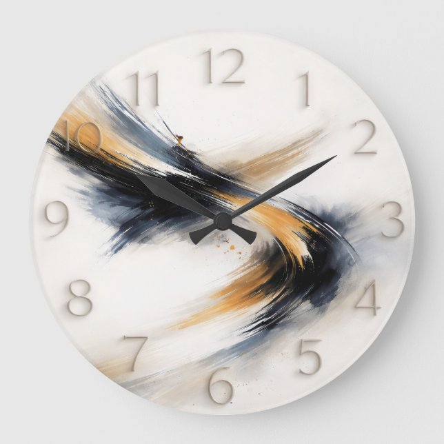Relógio Grande Tempo Embutido — Gestual Abstrato (Frente)