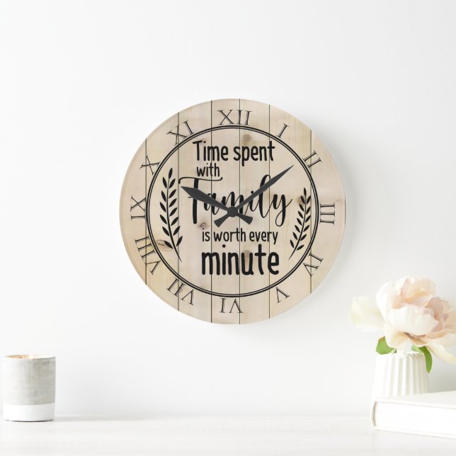 Relógio Grande Tempo gasto com a família (Lar)