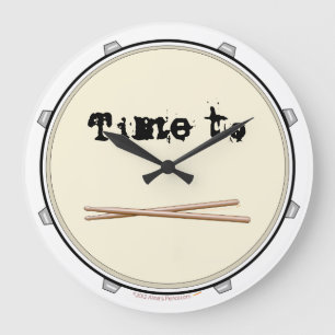 Relógio Grande Tempo para Drum Snare Drum Wall Clock para Drummer