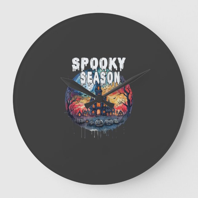 Relógio Grande Temporada Assustadora de Halloween (Frente)
