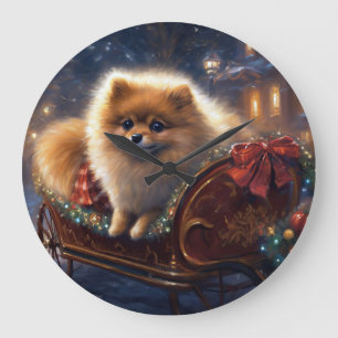 Relógio Grande Temporada Festiva de Natal do Pomerânia Escovada