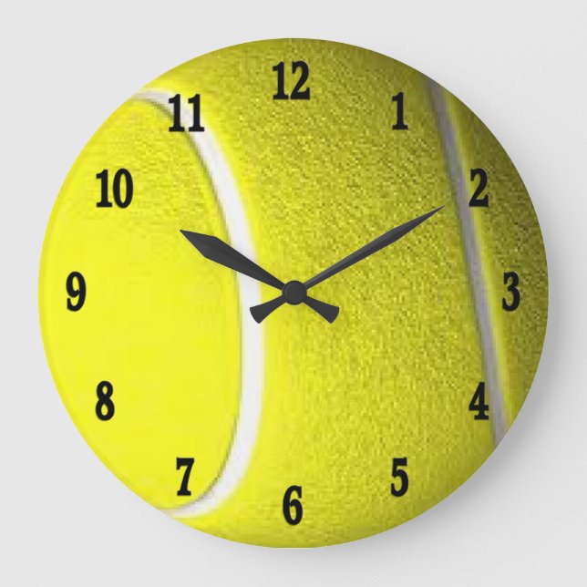 Relógio Grande Tênis Ball Black Numbers Sport Wall Clock (Frente)