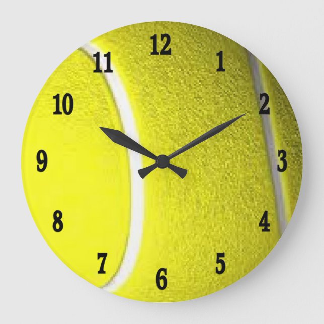 Relógio Grande Tênis Esporte Wall Clock com Números Pretos (Frente)