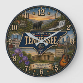 Relógio Grande Tennessee Volunteer State Nashville Country Music