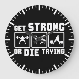 Relógio Grande Tentar Fortalecer Ou Morrer - Motivação De Gym
