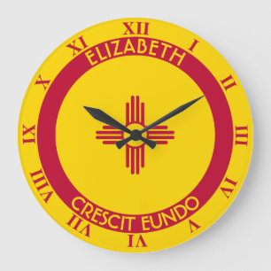 Relógio Grande Terra de New mexico da bandeira personalizada do