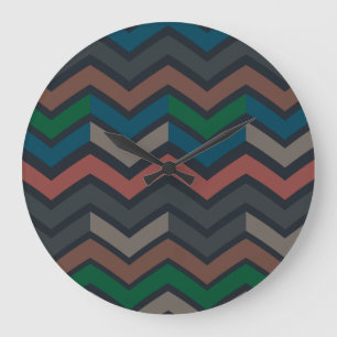 Relógio Grande Terra Escura Florestas Zigzag Chevron