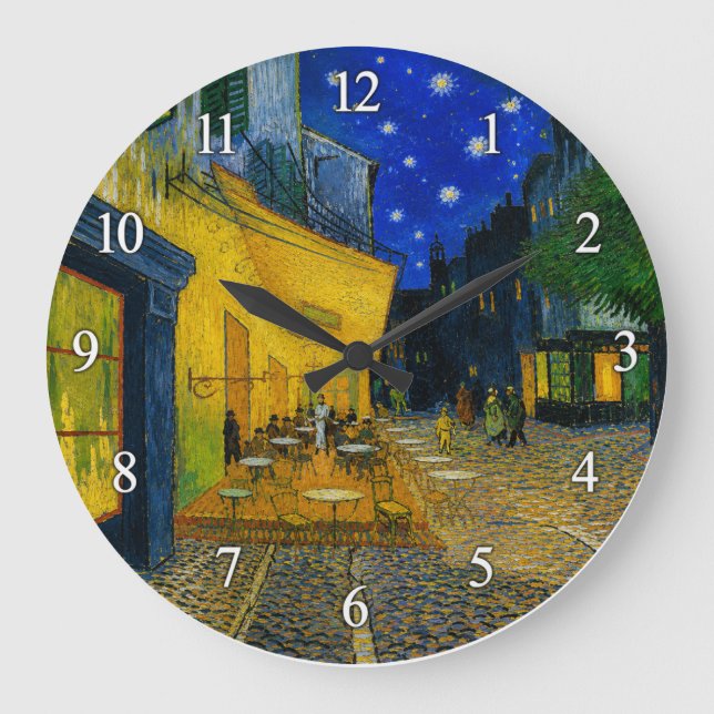 Relógio Grande Térreo do Café de Vincent van Gogh à Noite (Frente)