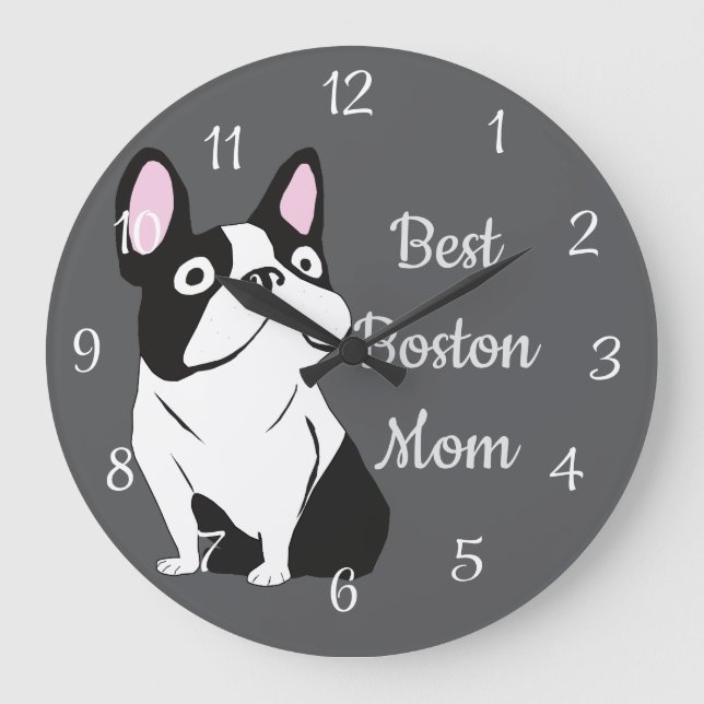 Relógio Grande Terrier de Boston (Frente)