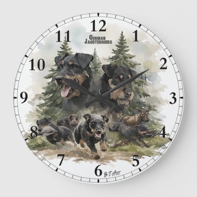 Relógio Grande Terriers de Caça Alemães (Frente)