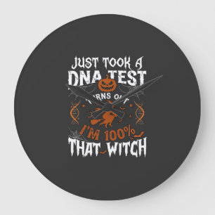Relógio Grande Teste de DNA Bruxa Halloween Abóbora Teia de Aranh