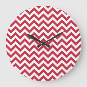 Relógio Grande Teste padrão branco vermelho de Chevron