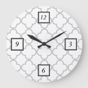 Relógio Grande Teste padrão cinzento de Quatrefoil